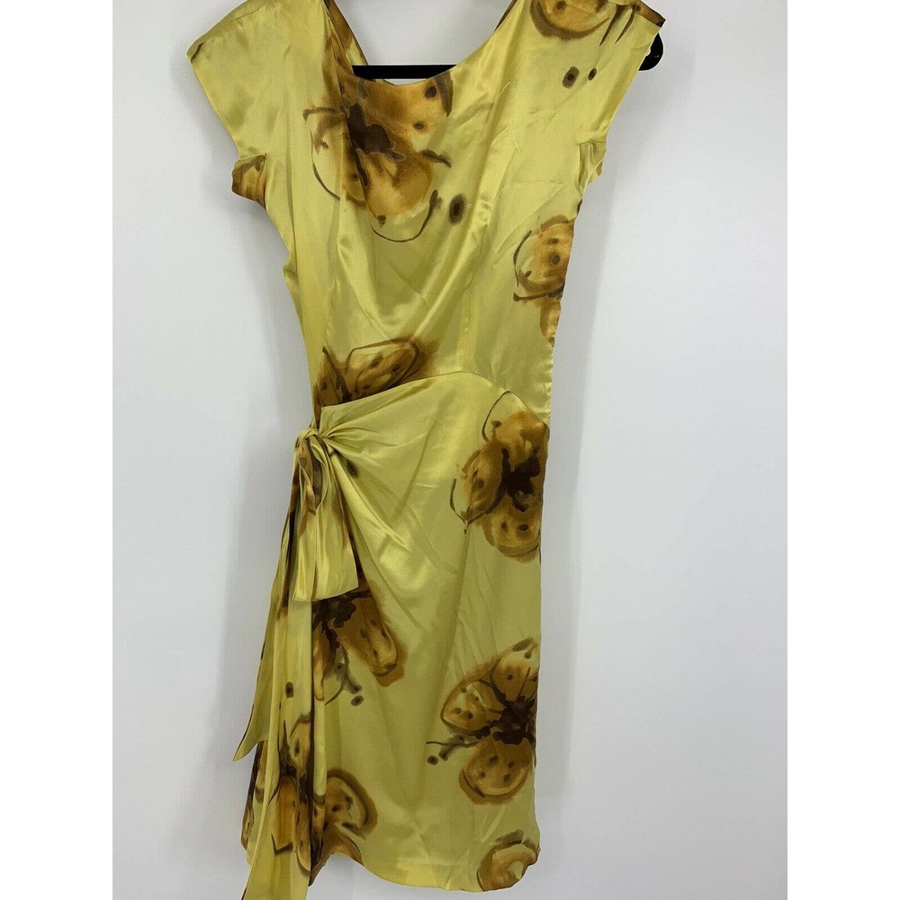 Alberta Ferretti Silk Floral Side Tie Dress US 6
